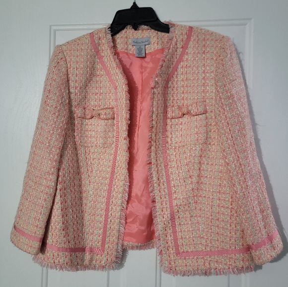 Madison Studio Pink Blazer Structured Knit Jacket - Picture 1 of 7